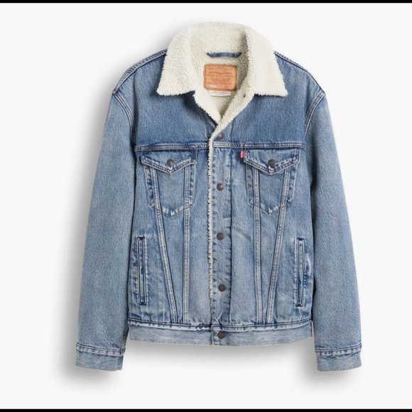 SOLD!! Levi’s Men's Denim Sherpa Lined Trucker Jacket - Picture 6 of 7